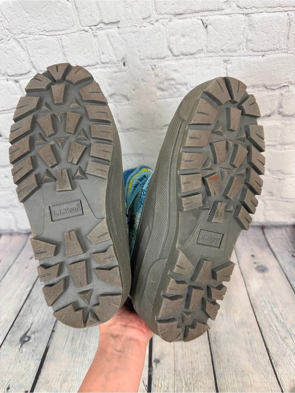 L.L. Bean Kids 5 Black Winter Lined Snow Boots Hook Loop Strap